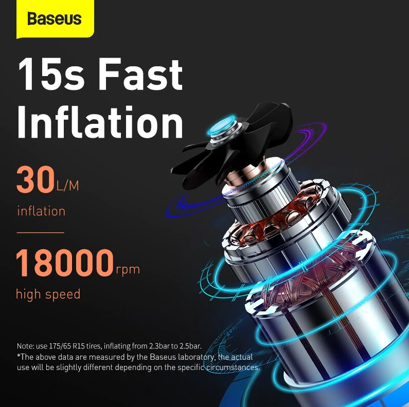 Shop Doodads - Baseus Super Mini Inflator Pump with LED Light -